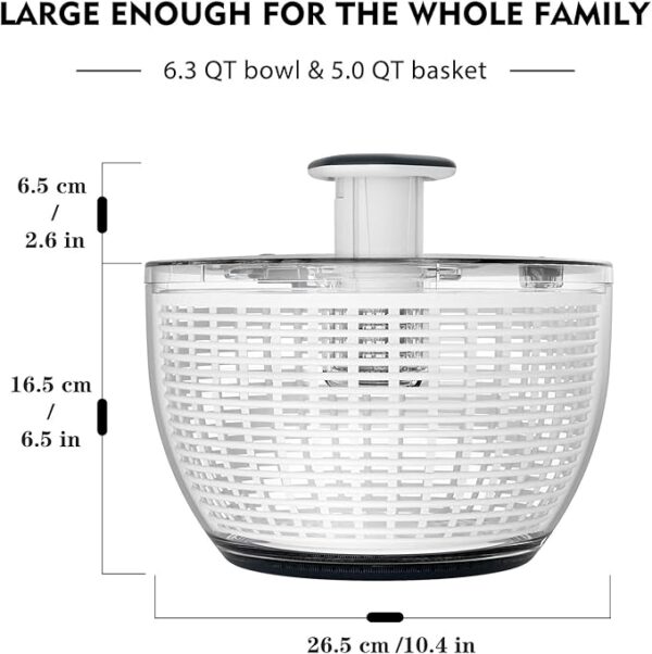 Effortless Salad Prep – Ourokhome 6.3 QT One-Handed Salad Spinner