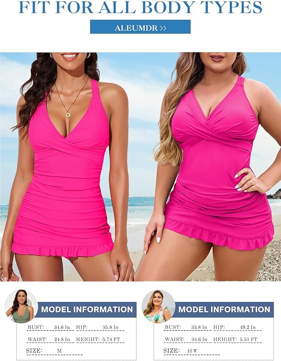 Vintage Elegance Meets Modern Comfort – Aleumdr Retro Tankini Swimdress