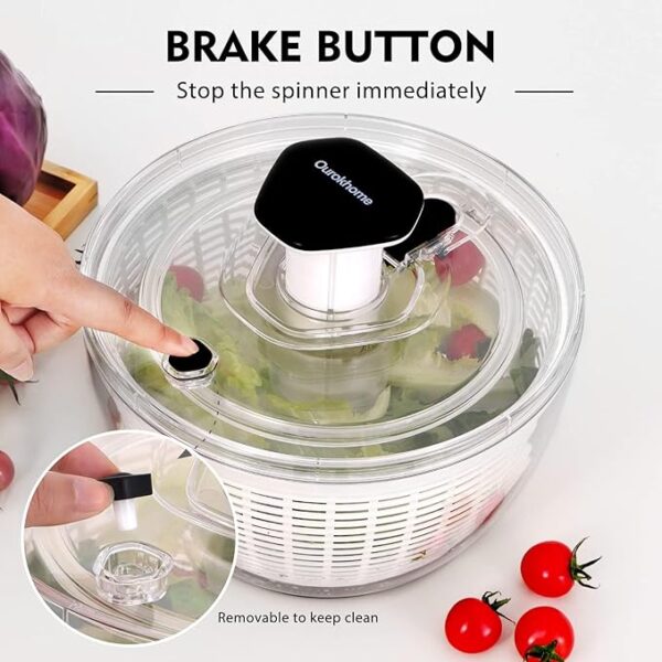 Effortless Salad Prep – Ourokhome 6.3 QT One-Handed Salad Spinner