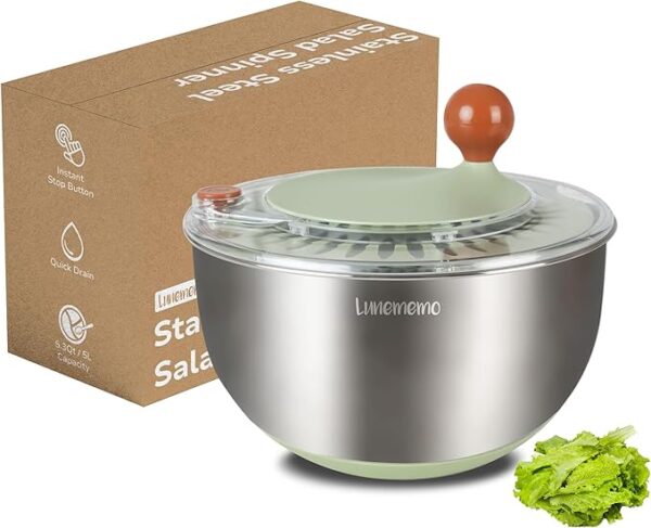 Crisp, Clean Greens – Stainless Steel Salad Spinner
