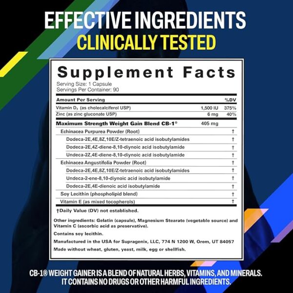 CB-1 Weight Gainer Pills (90 Count) – Appetite Booster for Men & Women