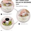 Effortless Salad Prep – Ourokhome 6.3 QT One-Handed Salad Spinner