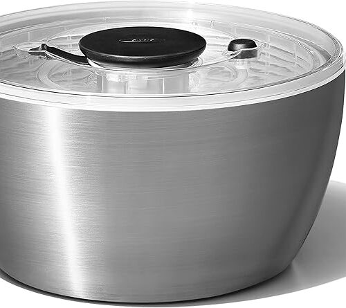 Effortless Salad Prep – OXO Good Grips Stainless Steel Salad Spinner