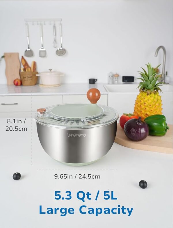 Crisp, Clean Greens – Stainless Steel Salad Spinner