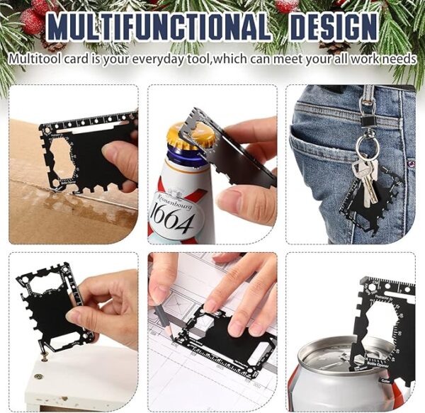 46-in-1 Survival Credit Card Multitool – Compact Wallet Tool for Men, Dad, Husband, Boyfriend