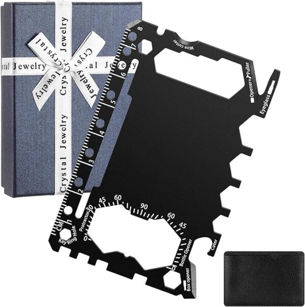46-in-1 Survival Credit Card Multitool – Compact Wallet Tool for Men, Dad, Husband, Boyfriend