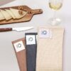 QUILTINA 100% Cotton Waffle Weave Kitchen Dish Towels – Super Absorbent 6-Pack (17x25”, Beige, Brown, Dark Grey)