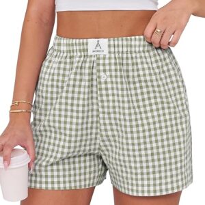 Chic Comfort – ANRABESS Gingham Plaid Boxer Shorts