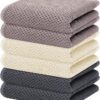 Homaxy Waffle Weave Kitchen Dish Towels – 100% Cotton, Ultra Soft & Quick-Drying (6-Pack, Mixed Colors)
