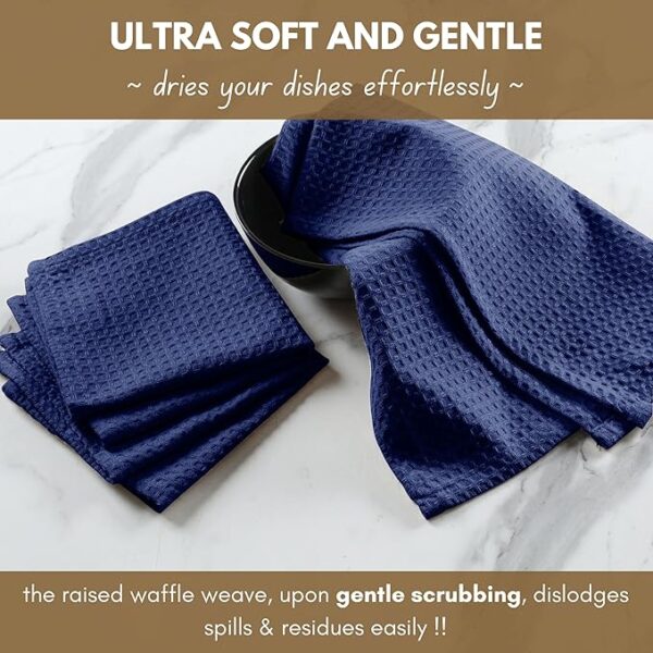 Native Fab Waffle Kitchen Towels – 100% Cotton, Ultra-Absorbent & Quick-Drying (6 Pack)