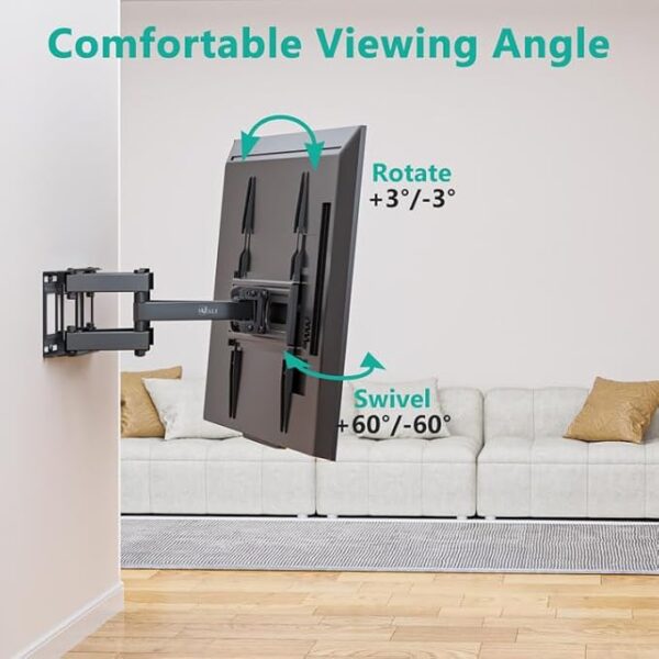 WALI Full Motion TV Wall Mount for 32–70” Flat & Curved TVs