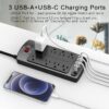 Nuetsa Surge Protector Power Strip – 8 Outlets & 4 USB, 6FT Cord