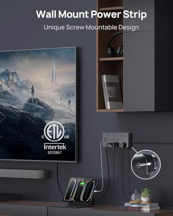 TROND Surge Protector Power Strip – 13 Outlets & USB-C, 4000 Joules
