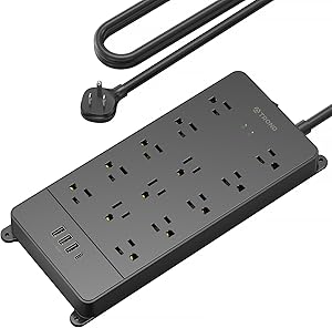 TROND Surge Protector Power Strip – 13 Outlets & USB-C, 4000 Joules